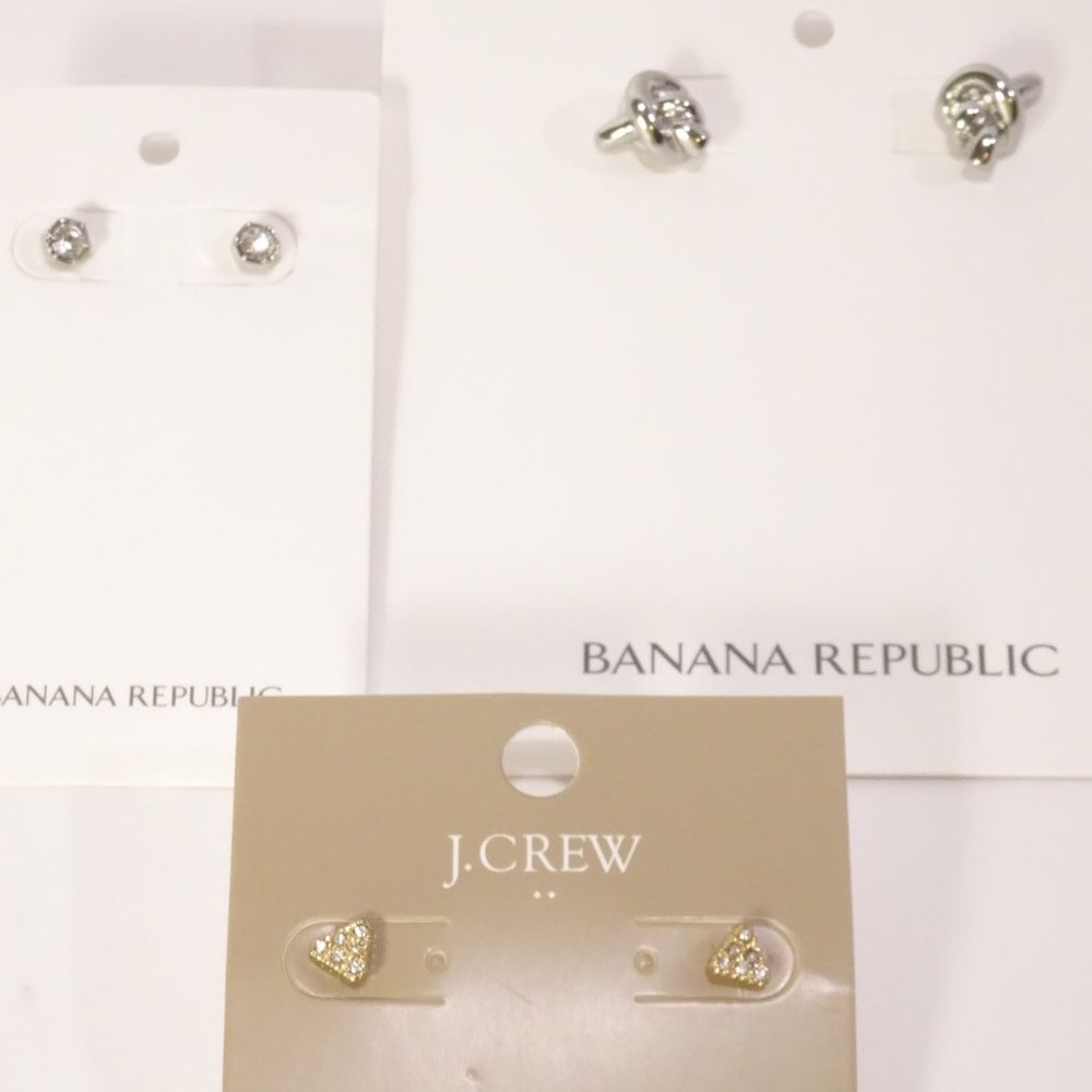 Banana Republic J.Crew Earrings Set of 3 pair - Picture 2 of 6